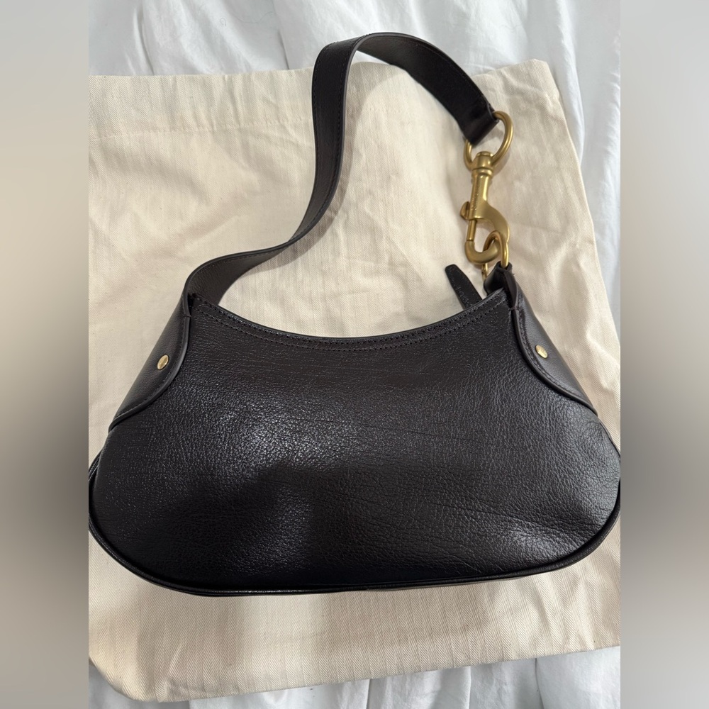 Mulberry Small Hackney Shoulder Bag in Shiny Buffalo Brown - Picture 2 of 10